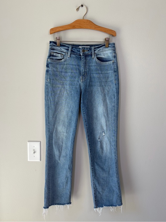 Flying Monkey Denim - Flying Monkey High Rise Lightly Distressed Slim Crop Jeans
